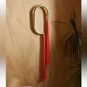 Urban Outfitters C-Shaped Wall Hanging, pink and gold